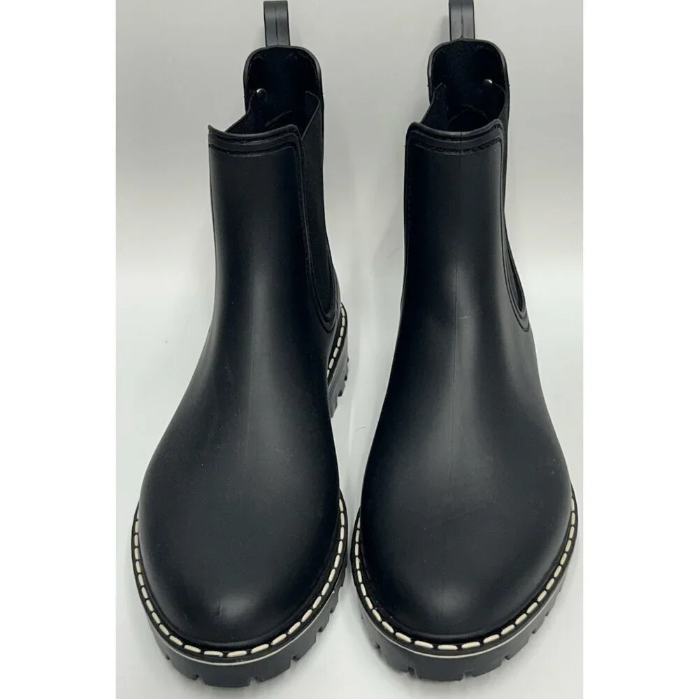 Igor Women's Chelsea Rubber Boots size 7.5 EU38 Black Made In Spain WORN ONCE